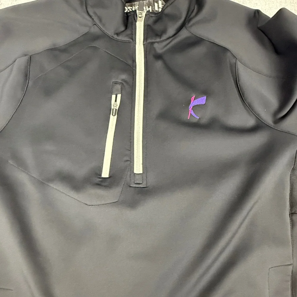 Zero Restriction Mens Black 1/4 Zip Golf Pullover Large Horizon Performance